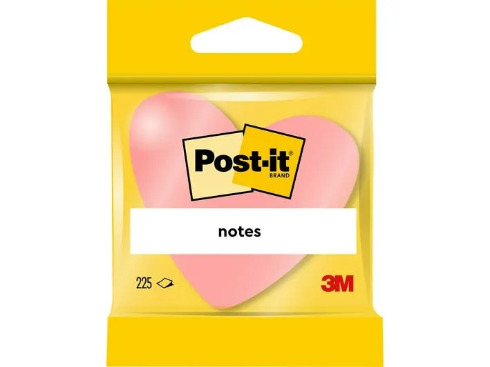 Notes Kubus hjerte Post-it® pink 225 ark