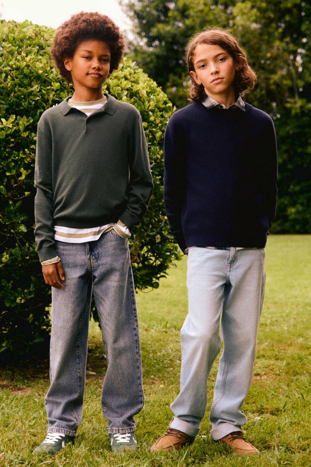 Mango Kids trui donkergroen fijn gebreid