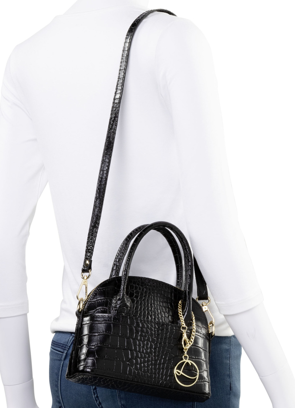 Laurina Mini-Tasche mit Reptilprägung