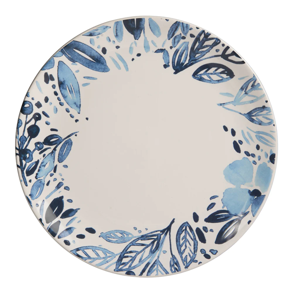 Assiette plate Jardin bleu 27 cm (lot de 6) Trend'up