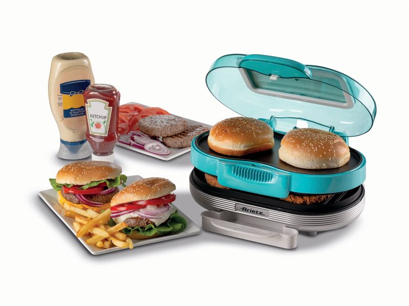 Ariete Hamburger-Grill Party Time ARI-205-BL 1200 W, Blau Hamburger-Maschine