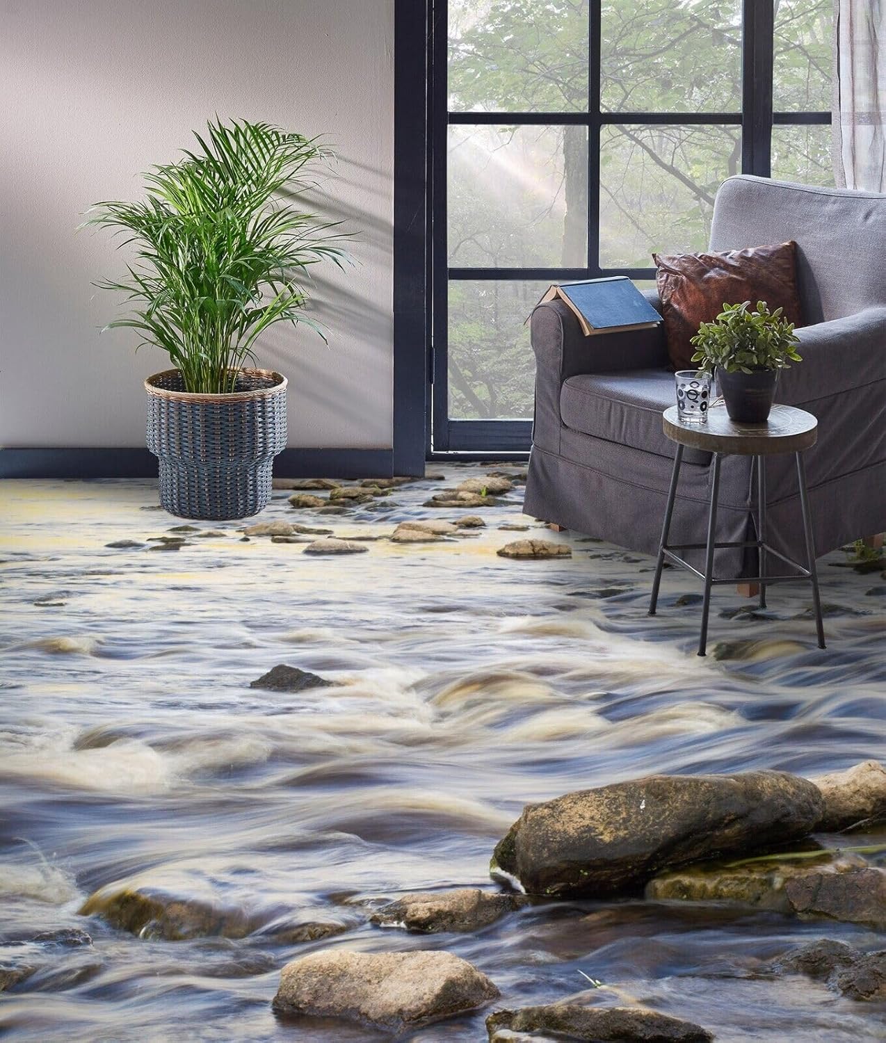 Benutzerdefinierte Boden Wasserdichte Stereo-Aufkleber 3D Flussstein,430 * 300cm 3D-Bodenfliesen Aufkleber Bodenbelag Tapete Wandbild PVC Wasserdicht selbstklebende Tapete Wohnkultur
