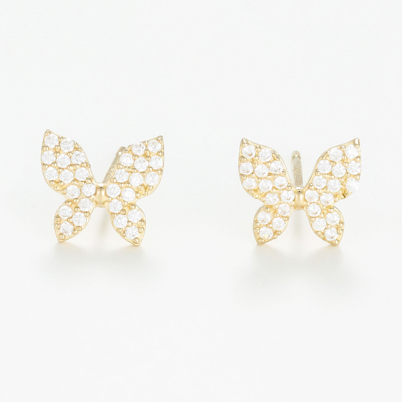 Instant d'Or Boucles d'oreilles Papillons étincelant Zirconium or jaune