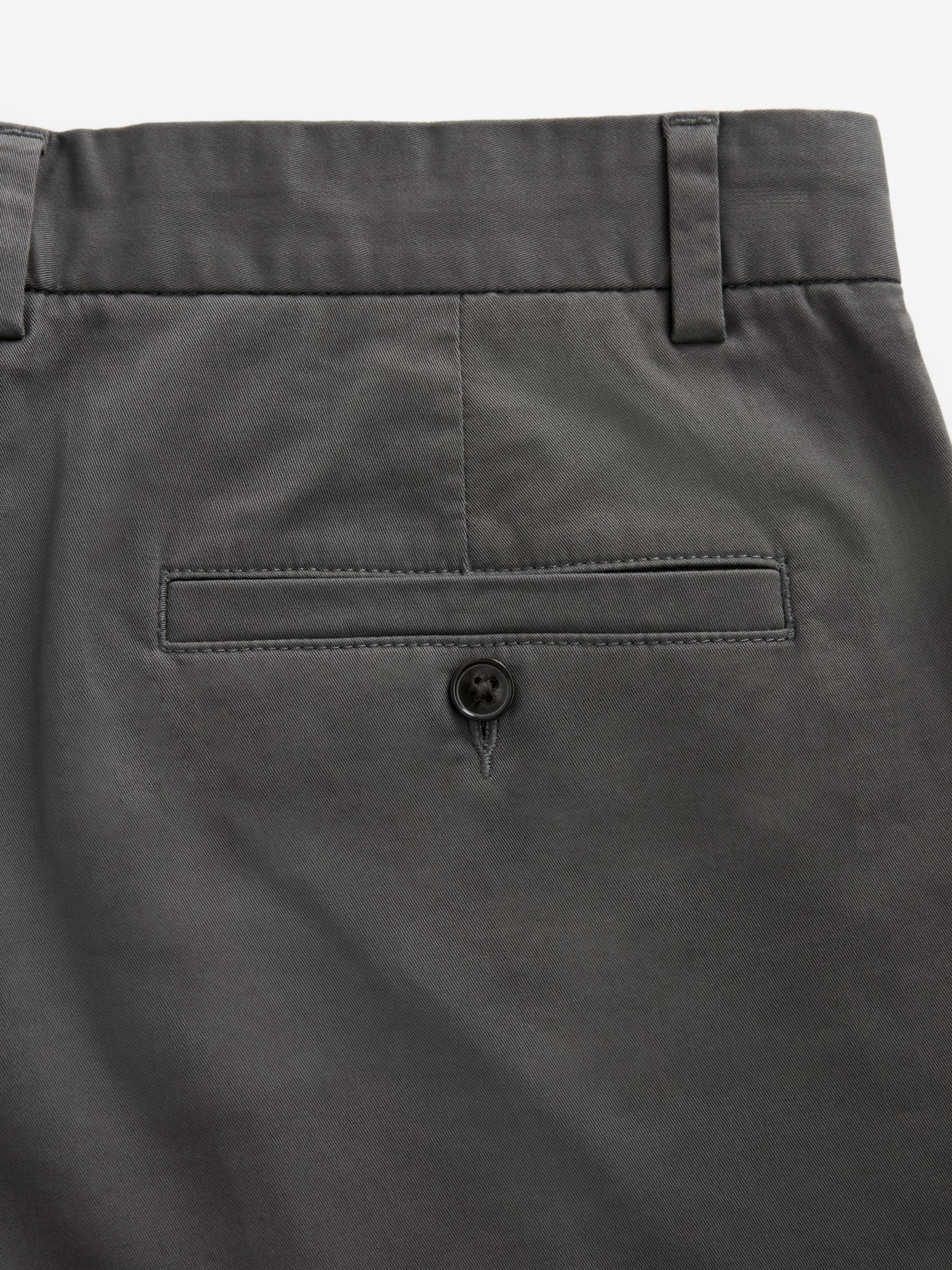 Antraciet - Slim Fit - Chinoshort met stretch