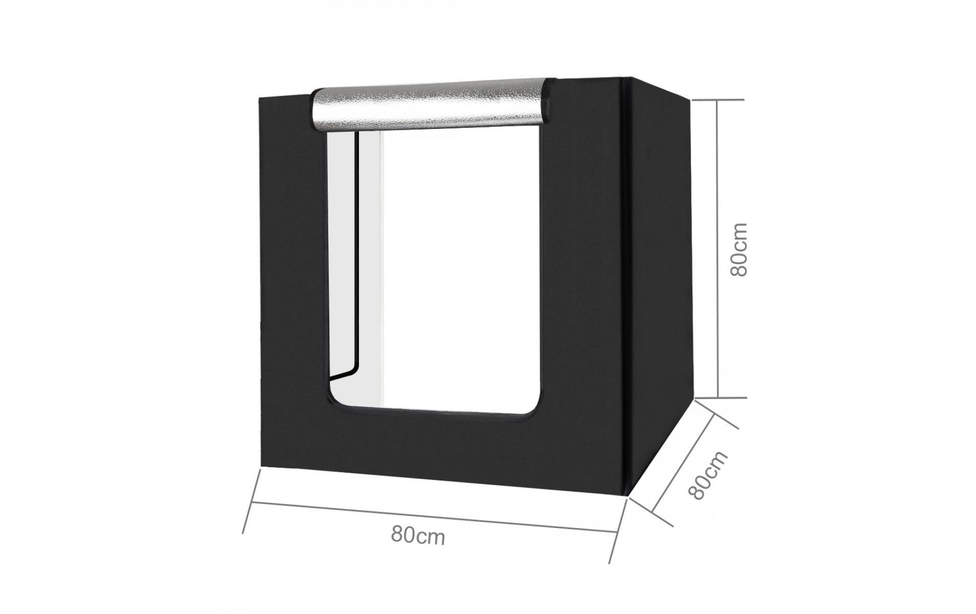 Aufnahmebox Studio Shooting Tent Box Kit 80 cmAufnahmebox mit drei Hintergründen