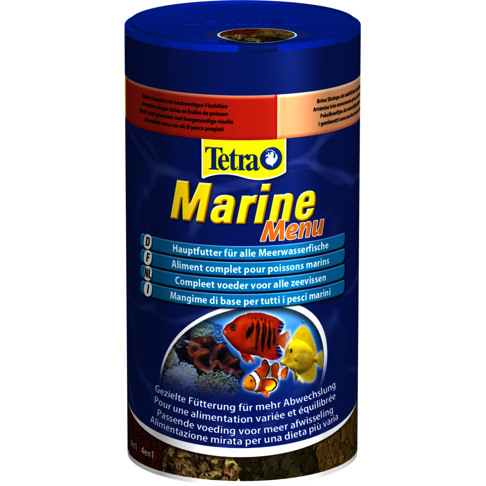 Marine menu, alimentation pour poisson d'eau de mer 65g/250ml