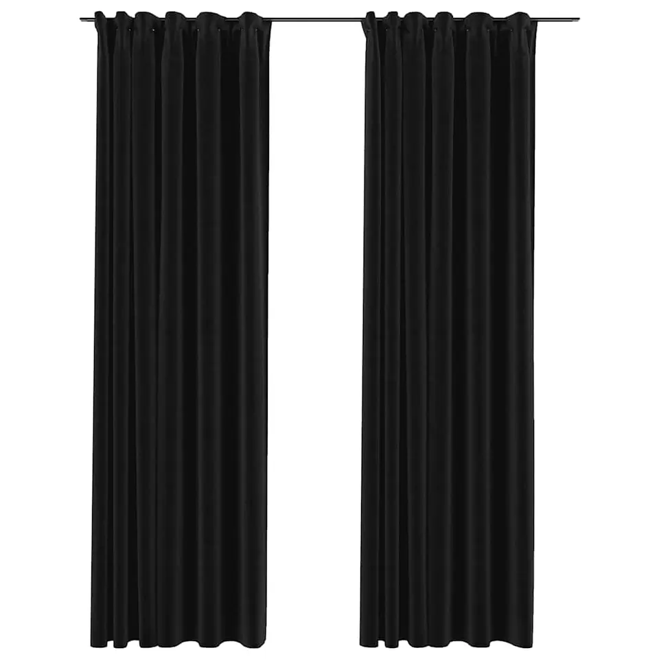 vidaXL - Gordijn - Antraciet - Stof - 140 x 245 cm - 2 stuks