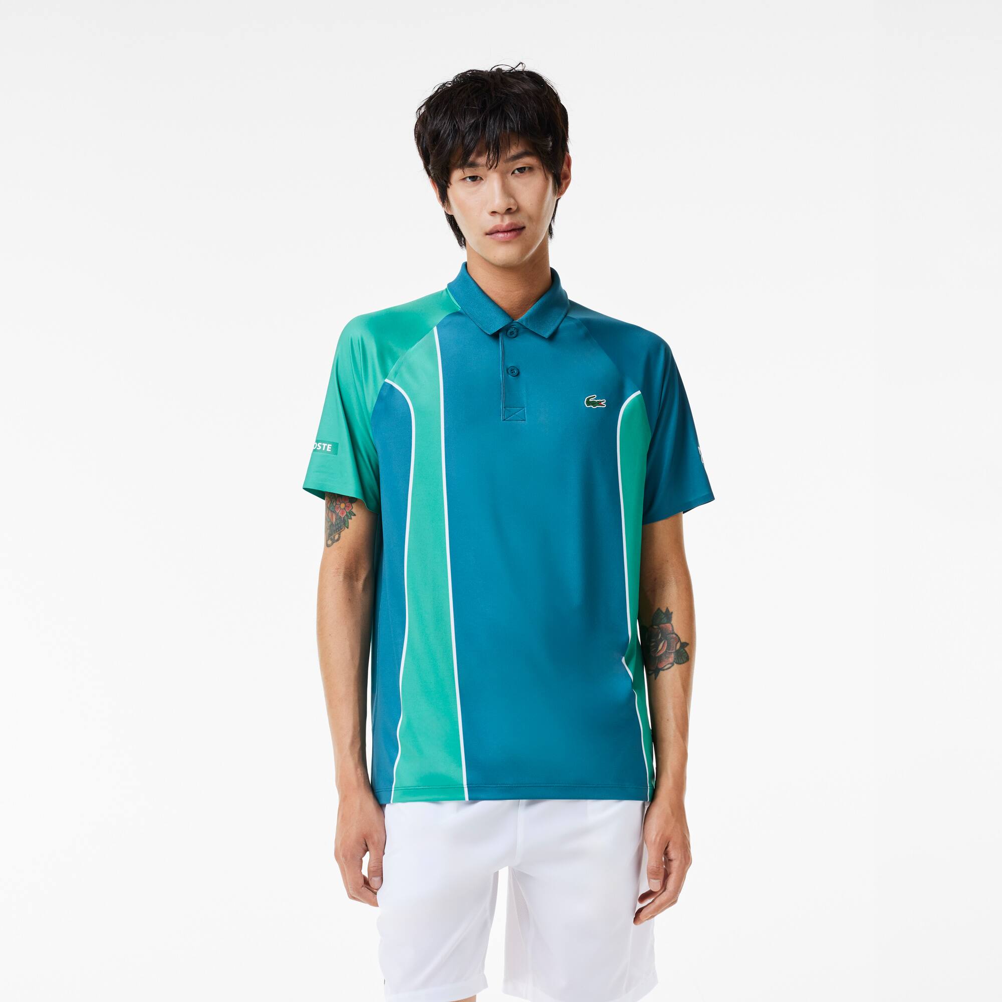Polo technique homme Lacoste SPORT x Novak Djokovic sans couture Manches Courtes - Vert - Lacoste - Homme