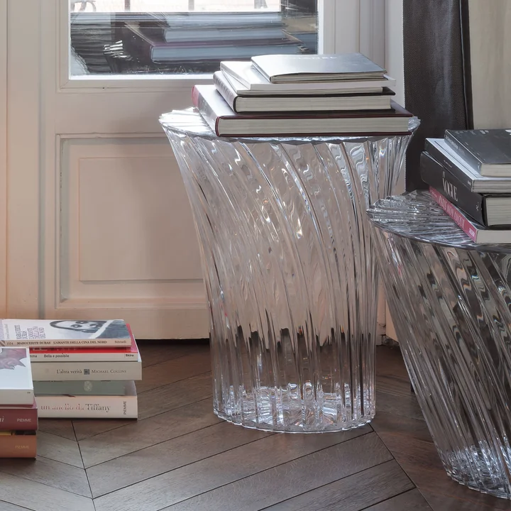Kartell - Sparkle Hocker, Ø 38 x H 44 cm, glasklar