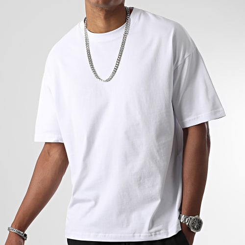 Lot de 2 Tee Shirts Oversize Large 2568 Blanc Beige