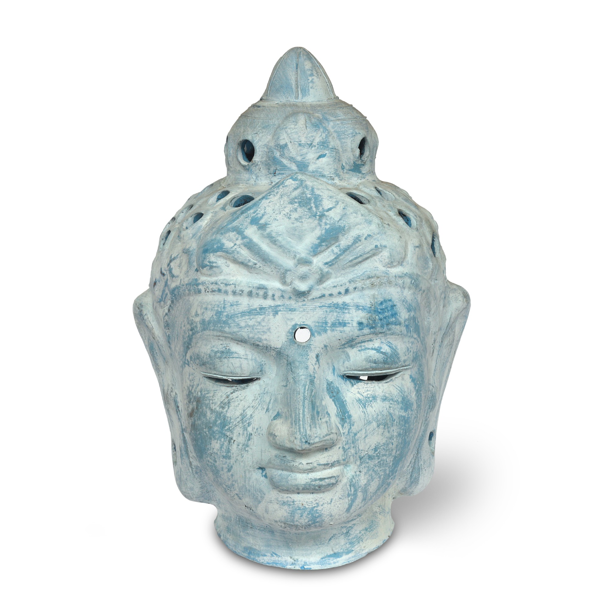Buddha-Kopf Laterne, H 54 cm, B 38 cm, T 38 cm von fischer's lagerhaus