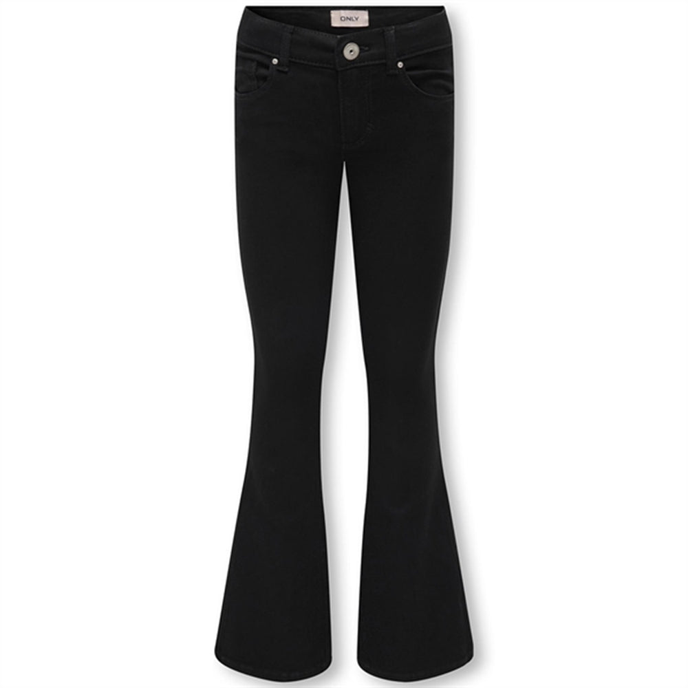 Køb Kids ONLY Black Denim Royal Life Regular Flared Jeans Noos