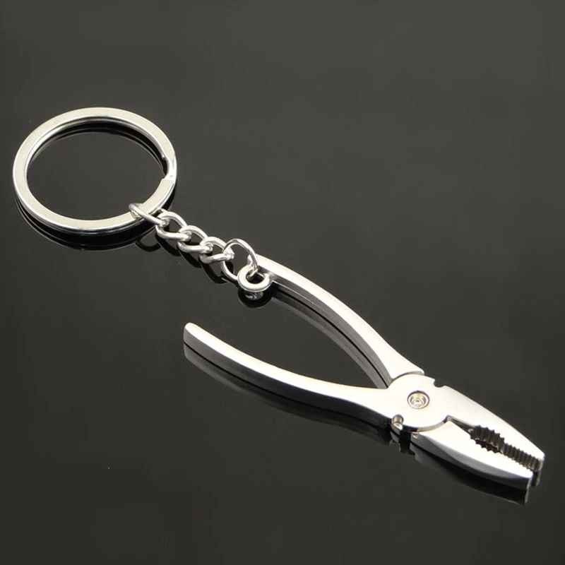 Porte-clés pince à bec outil bricolage argenté