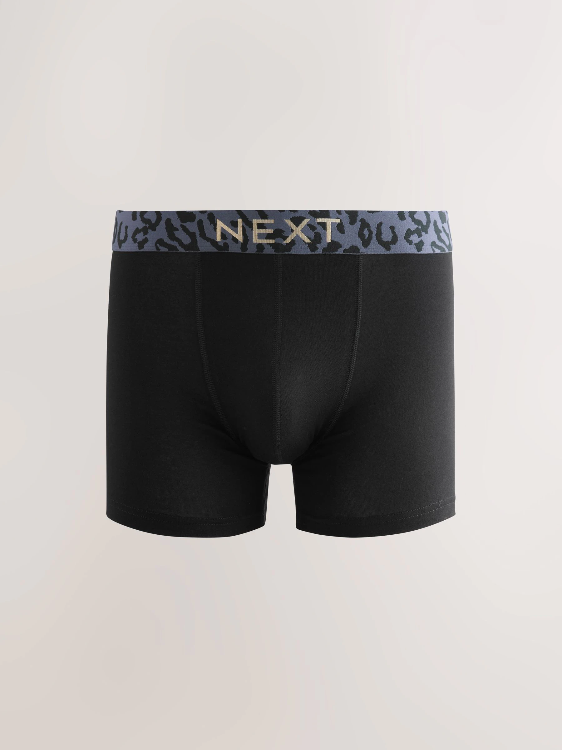 Zwarte tailleband met dierenprint - Verpakking van 5 trunks boxer
