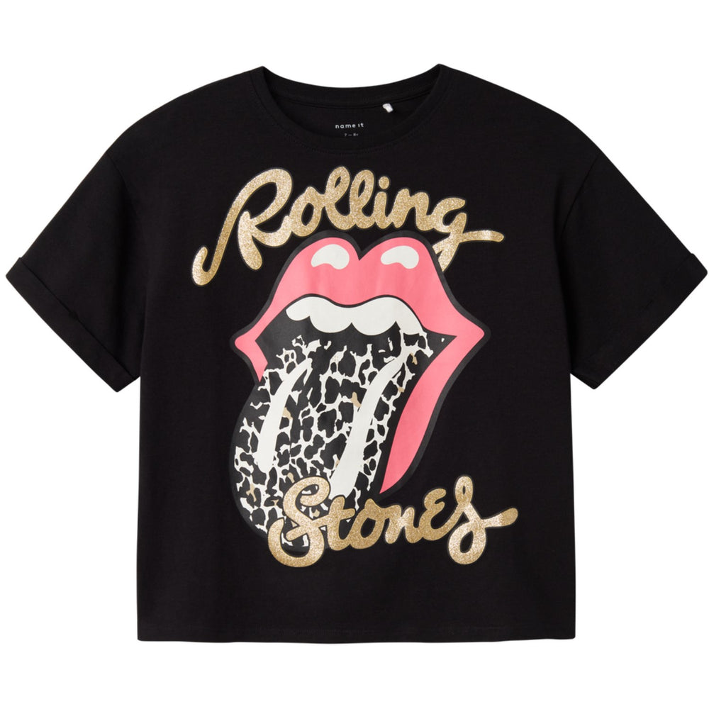 Køb Name It Black Farda Rolling Stones Regular T-Shirt