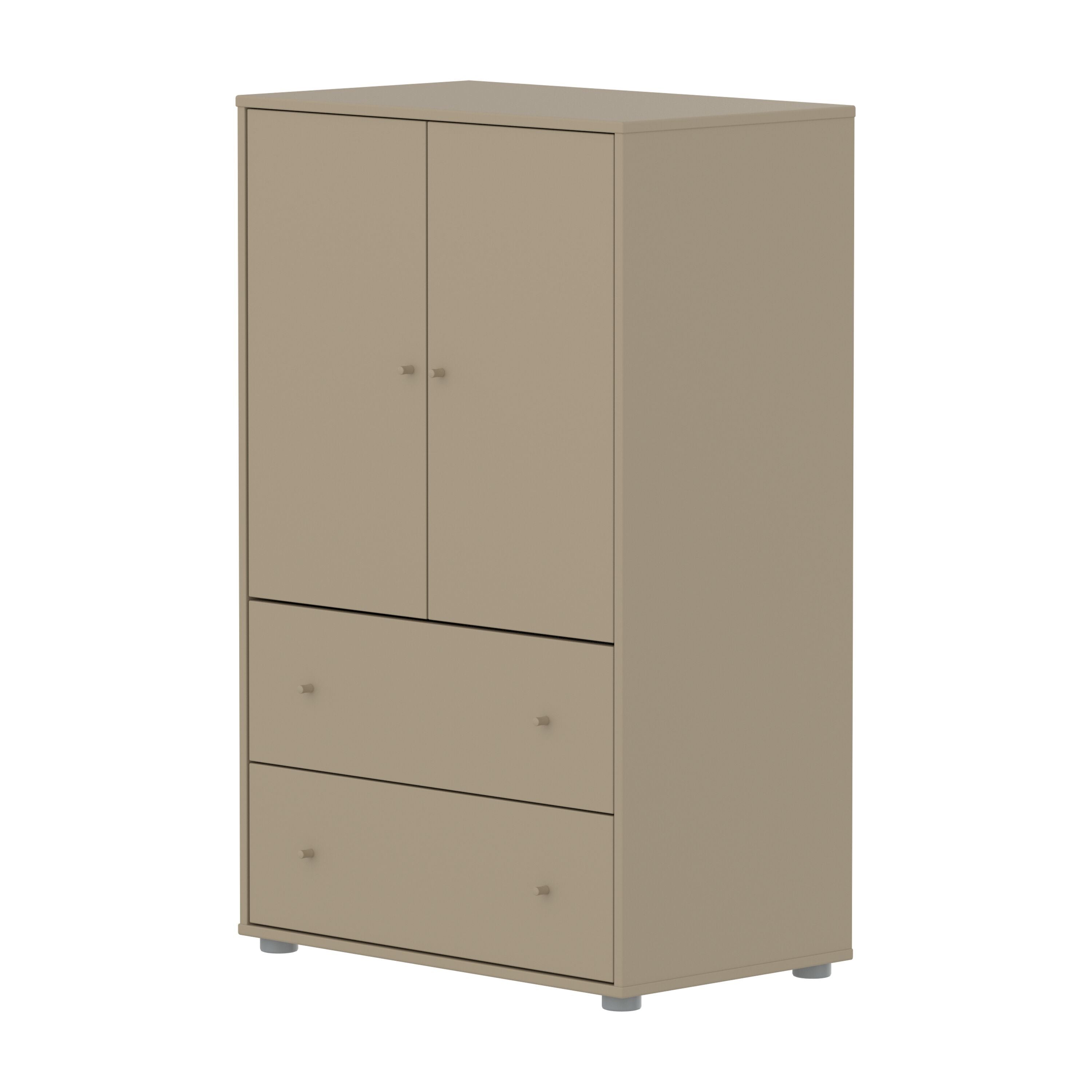 SAGA Schrk mit Schubl oat,oat kno/pla.Fü - Oat / B: 75.0 cm x T: 45.0 cm x H: 120.0 cm