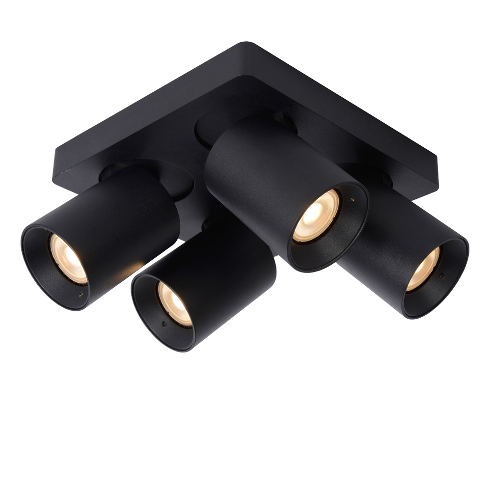 Lucide Nigel plafondlamp 4x 5W zwart