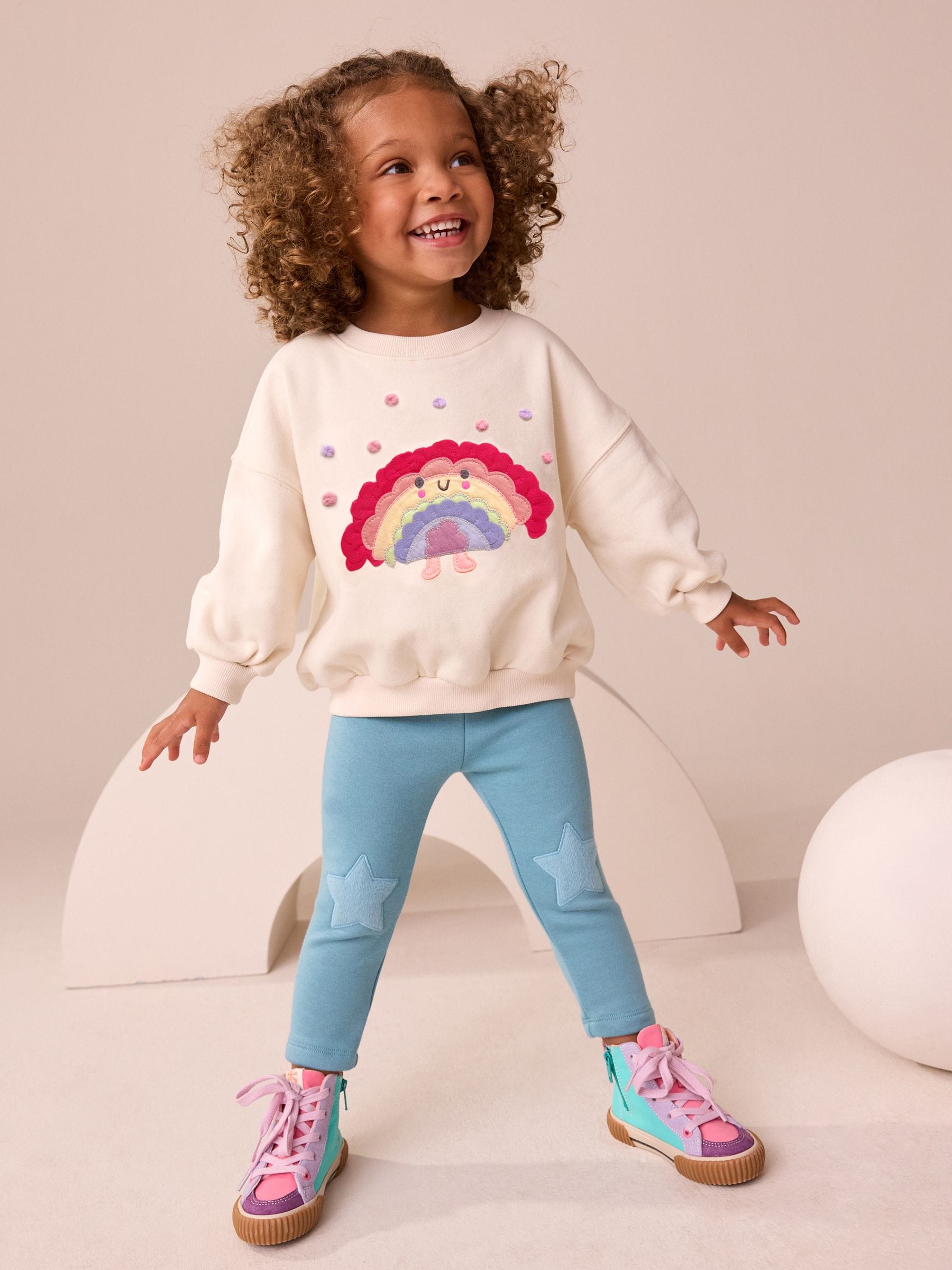 Crème Regenboog Taco - Sweatshirt met ronde hals (3 mnd-7 jr)