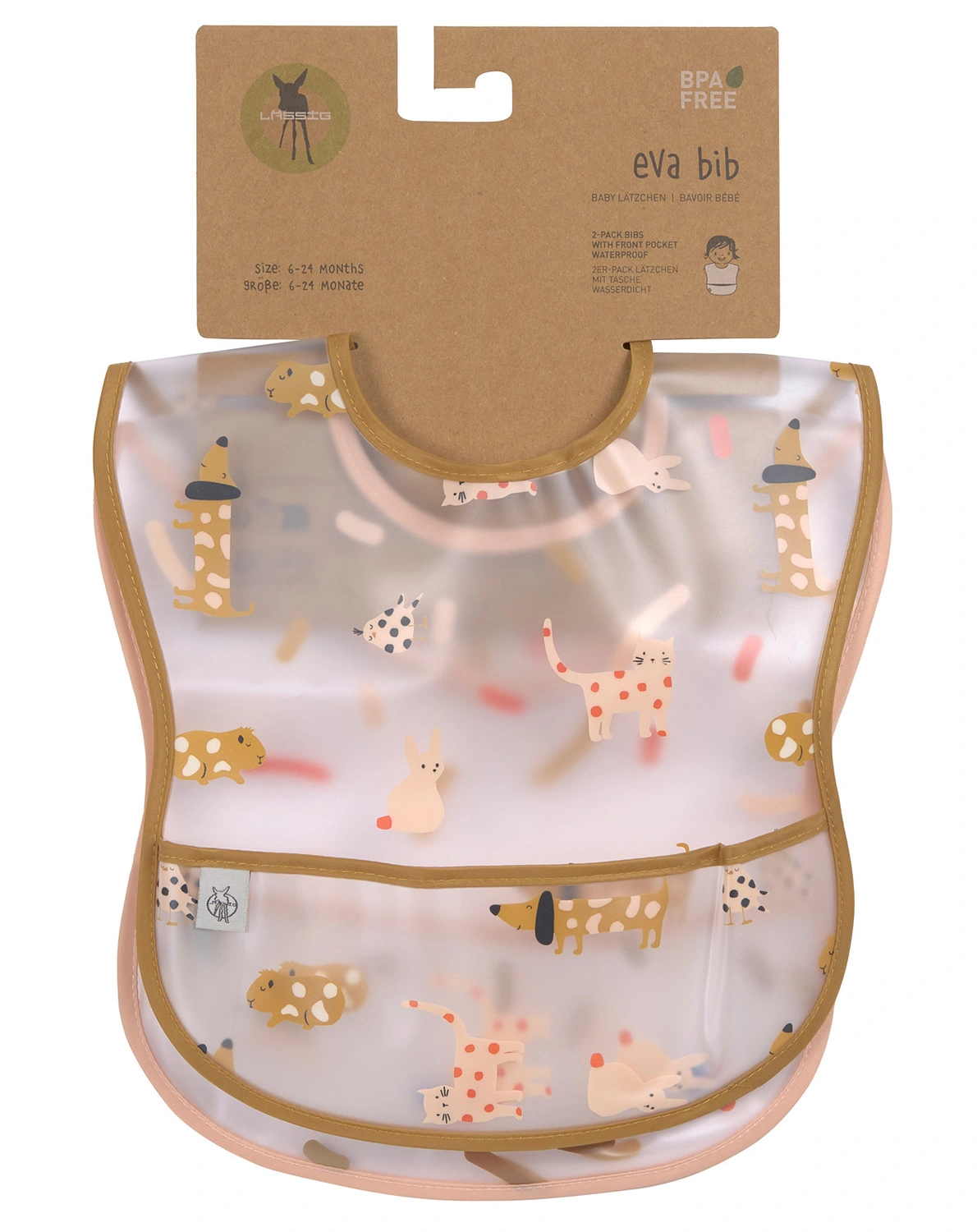 Lätzchen LITTLE MATEYS - EASY CLEAN mit Auffangschale 2er Set in spicy orange