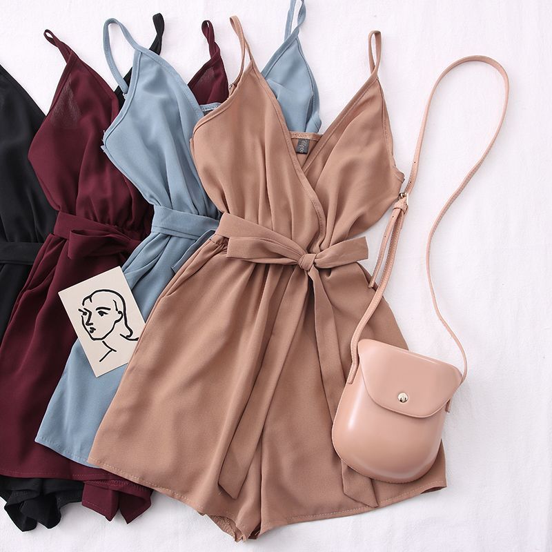 Babique - Mouwloos wijd playsuit met sjerp