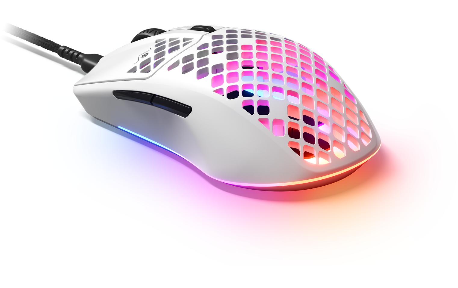 Gaming-Maus Aerox 3 WeissErgonomische Gaming-Mouse mit RGB-Beleuchtung