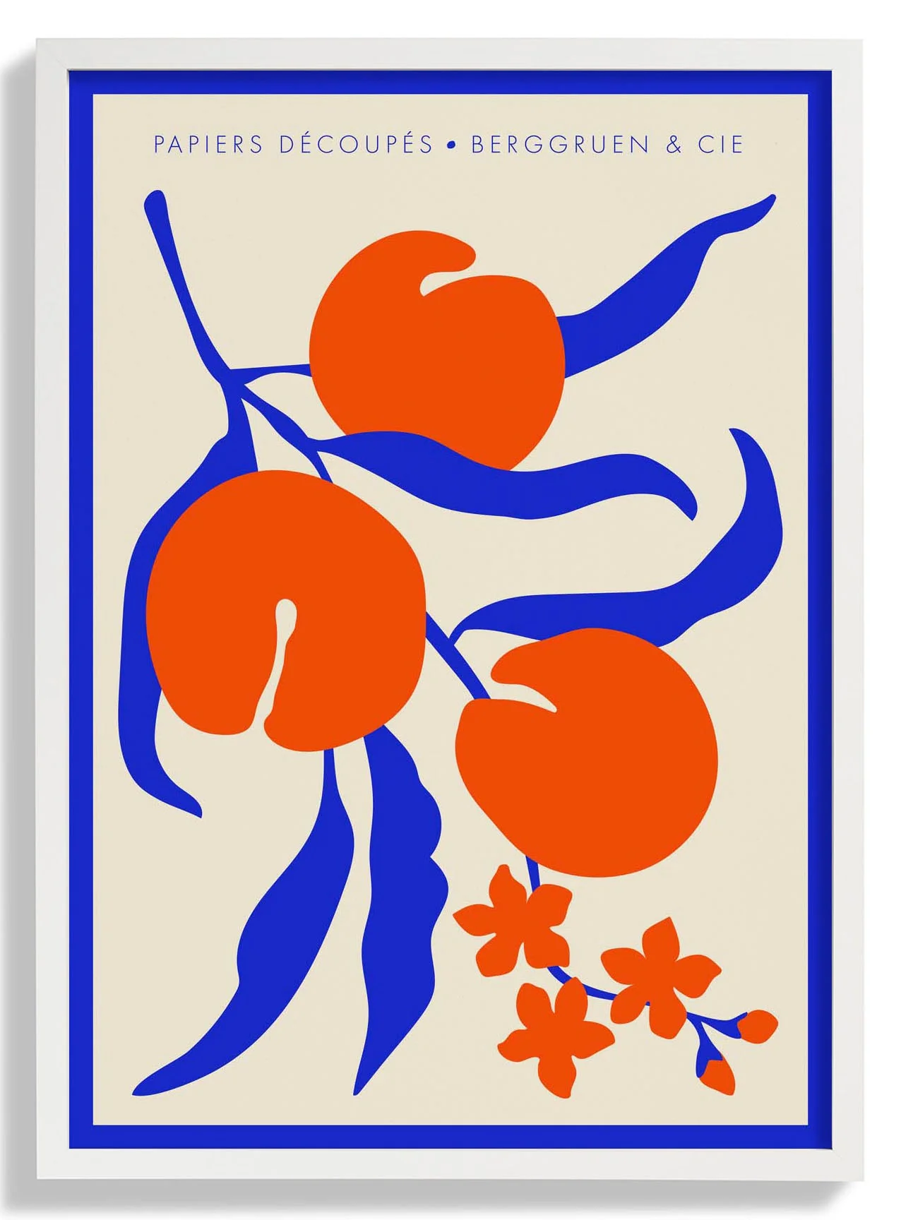 Pfirsiche Blau Orange Papiers Découpés Kunstausstellung