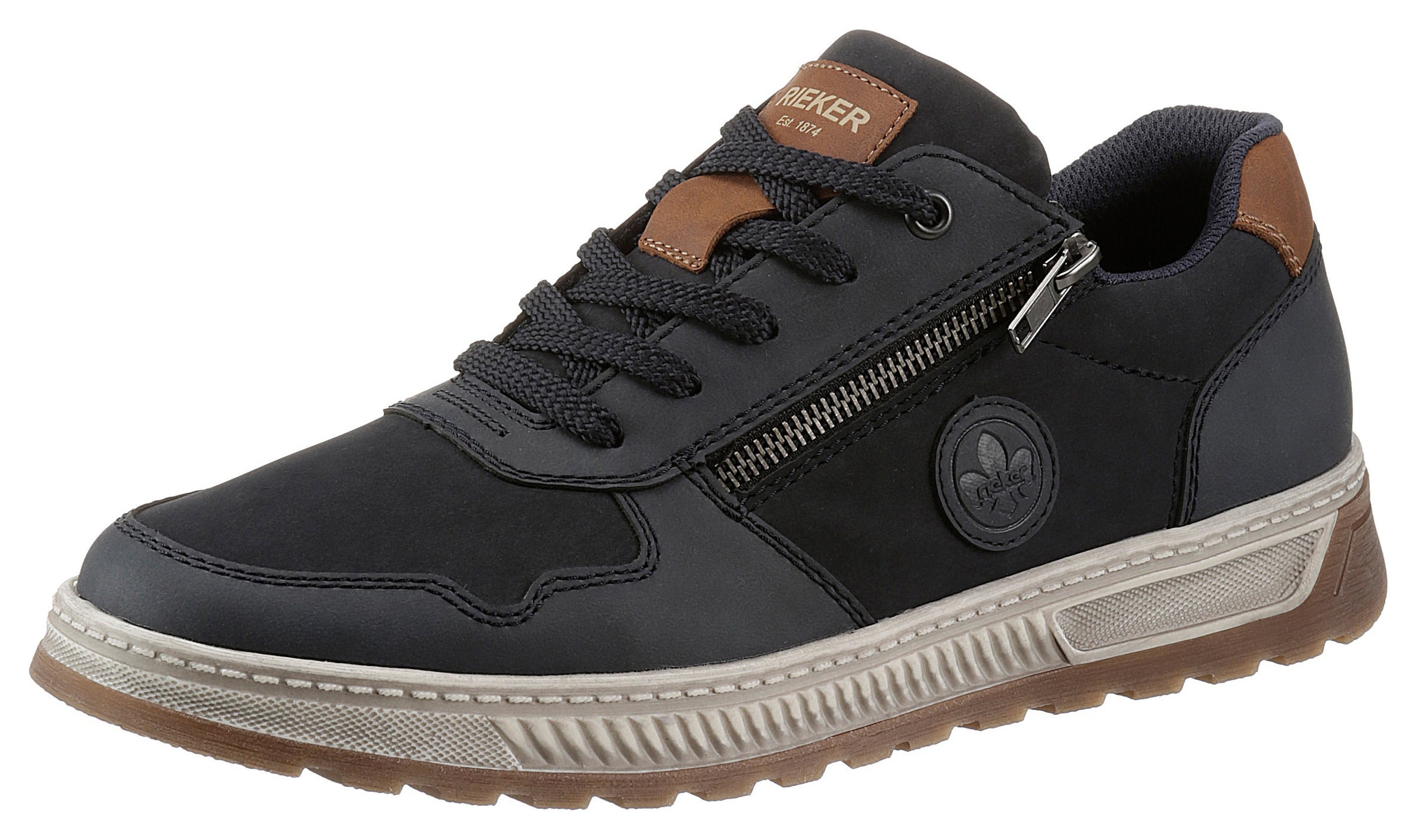 Rieker Sneaker  Freizeitschuh, Halbschuh, Schnürschuh mit Kontrastbesatz