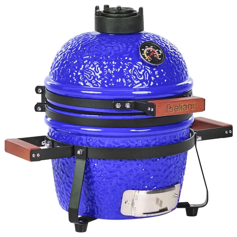 KAMADO - Mini houtskoolgrill - Blauw - Keramiek
