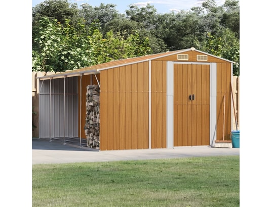 VIDAXL - Abri de jardin marron clair 277x365,5x179 cm acier galvanisé
