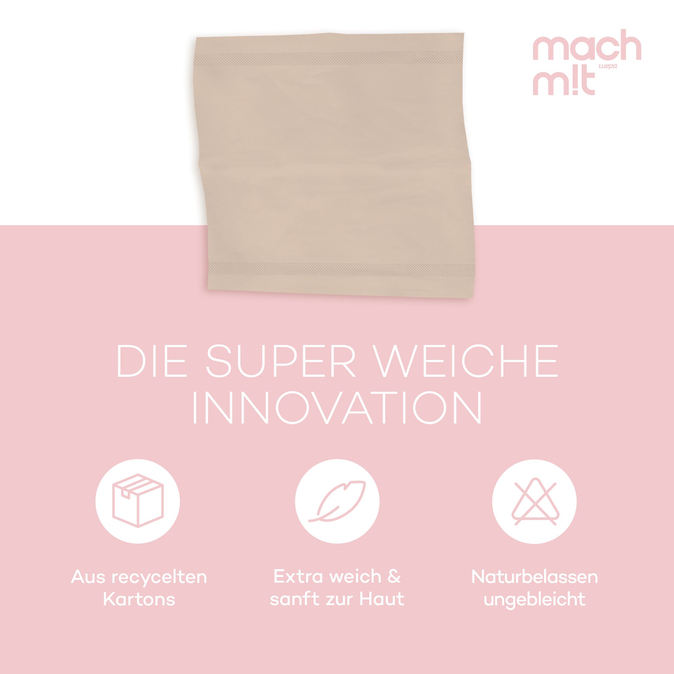 mach m!t PURE Kosmetiktücher Box aus recyceltem Karton