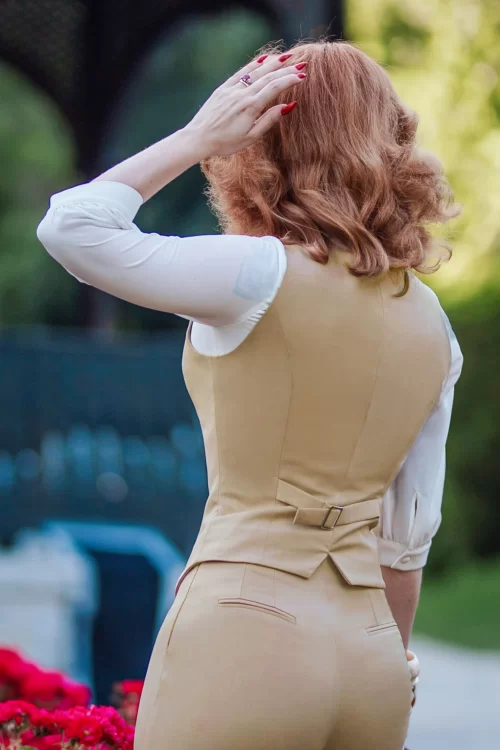 Glamour Bunny Business Babe Dianne gilet in beige