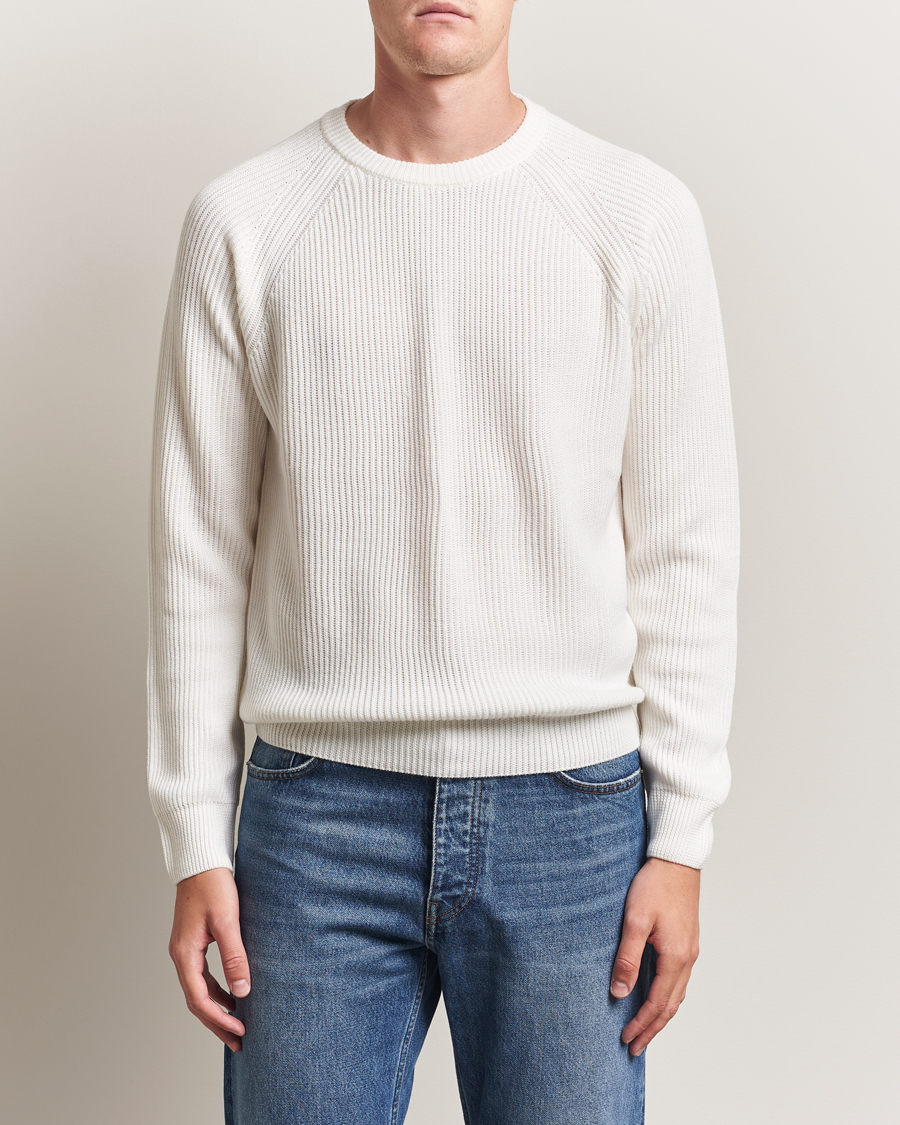 Morgano Merino Knitted Fisherman Ribb  White