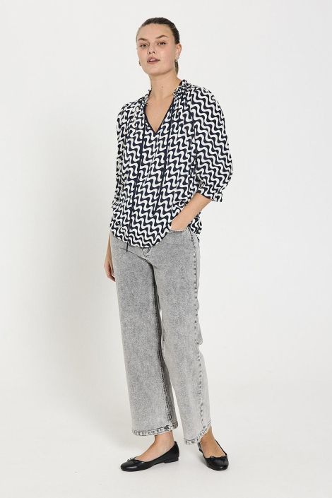 Freequent blauwe dames blouse