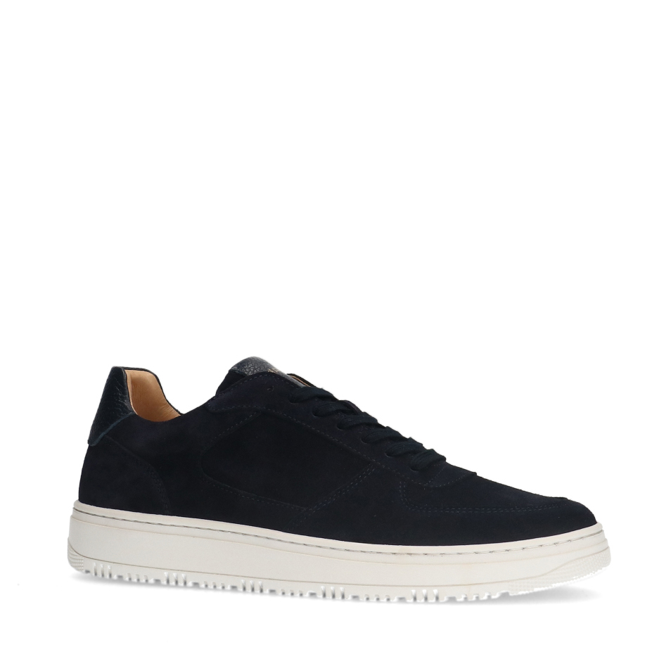 Donkerblauwe suède sneakers