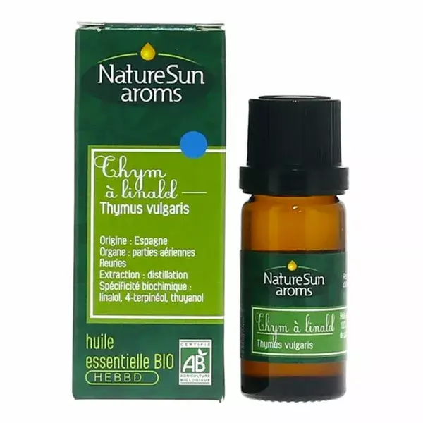 Óleo Essencial de Linalol de Tomilho Orgânico NatureSun Aroms 10ml