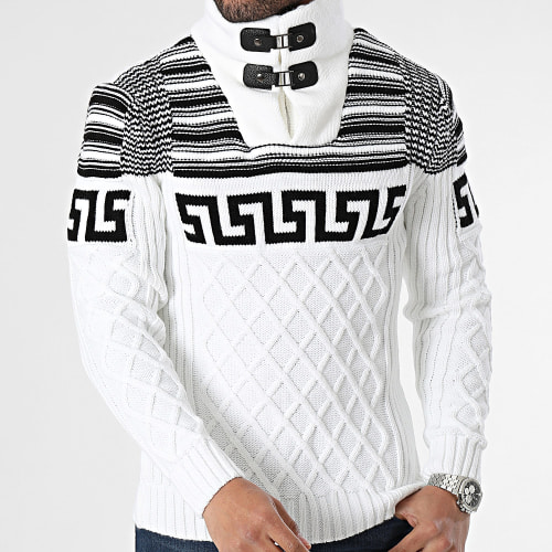 Pull Col Amplified Blanc