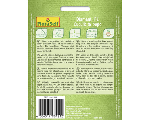 Courgette Diamant FloraSelf F1 Hybride Groentezaden