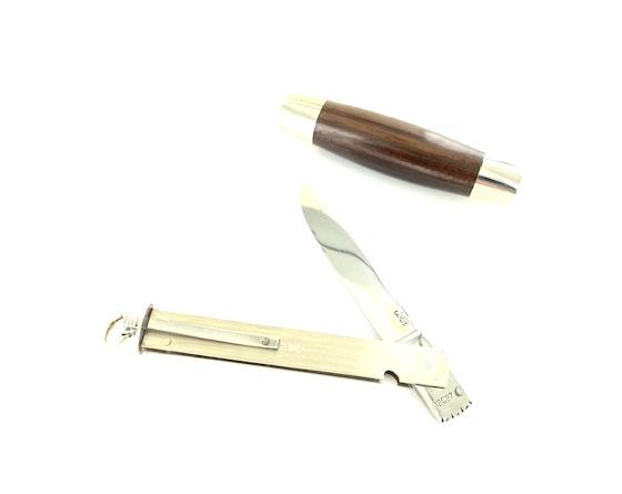 Remaud - couteau Tonneau Grand Modèle - Ebène de Macassar - mitres en maillechort Couteau de Poche par Remaud