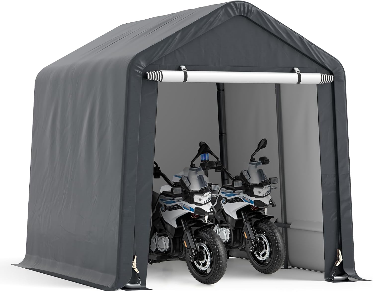 SOARS Zeltgarage, Garagenzelt 195x240x214cm, Wasserdichtes Lagerzelt mit Reißverschlusstür, Metallrahmen, Fahradgarage Fahrradschuppen Aufbewahrungsgarage Gerätezelt Gerätehaus inkl. Erdspieße