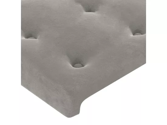 Sommier tapissier et matelas et LED Gris clair 90x190cm Velours