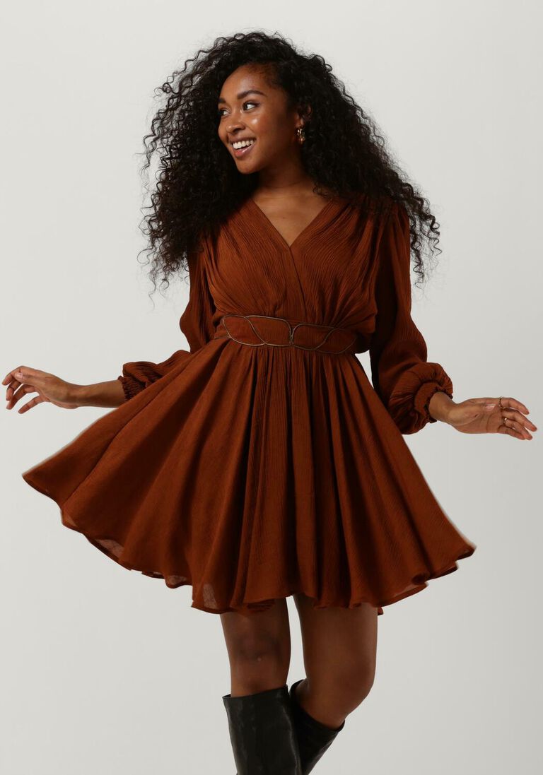 LOUIZON bruine louizon mini jurk amine robe