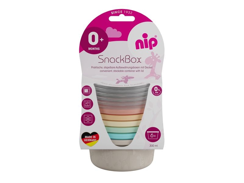 Nip Nahrungsbehälter Snackbox 6 Stk. 300 ml Praktische Snackboxen