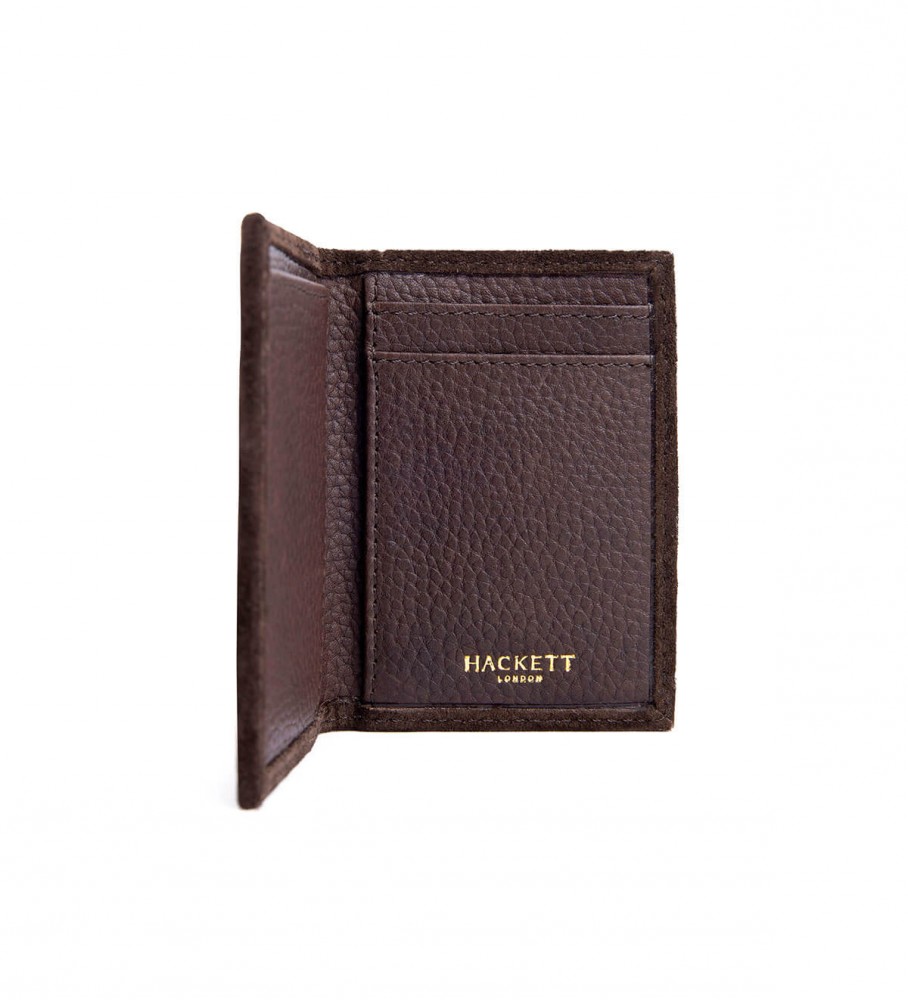 Carteira Hackett Ludgate Book em couro marrom