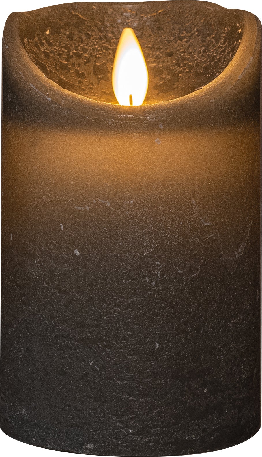 Anna's Collection LED stompkaars met timer grijs D 7,5 H 12,5 cm