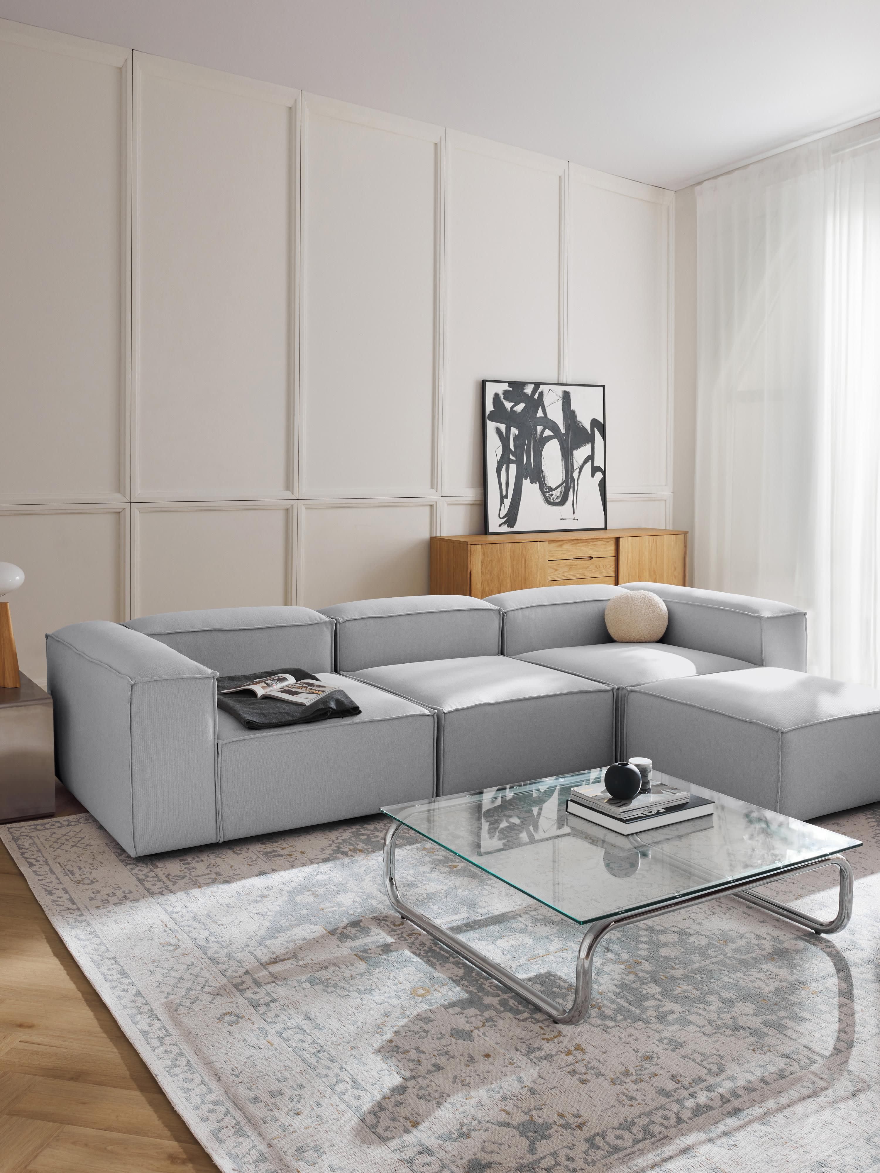 Modulaire bank Lennon (4-zits) met poef (links/rechts)