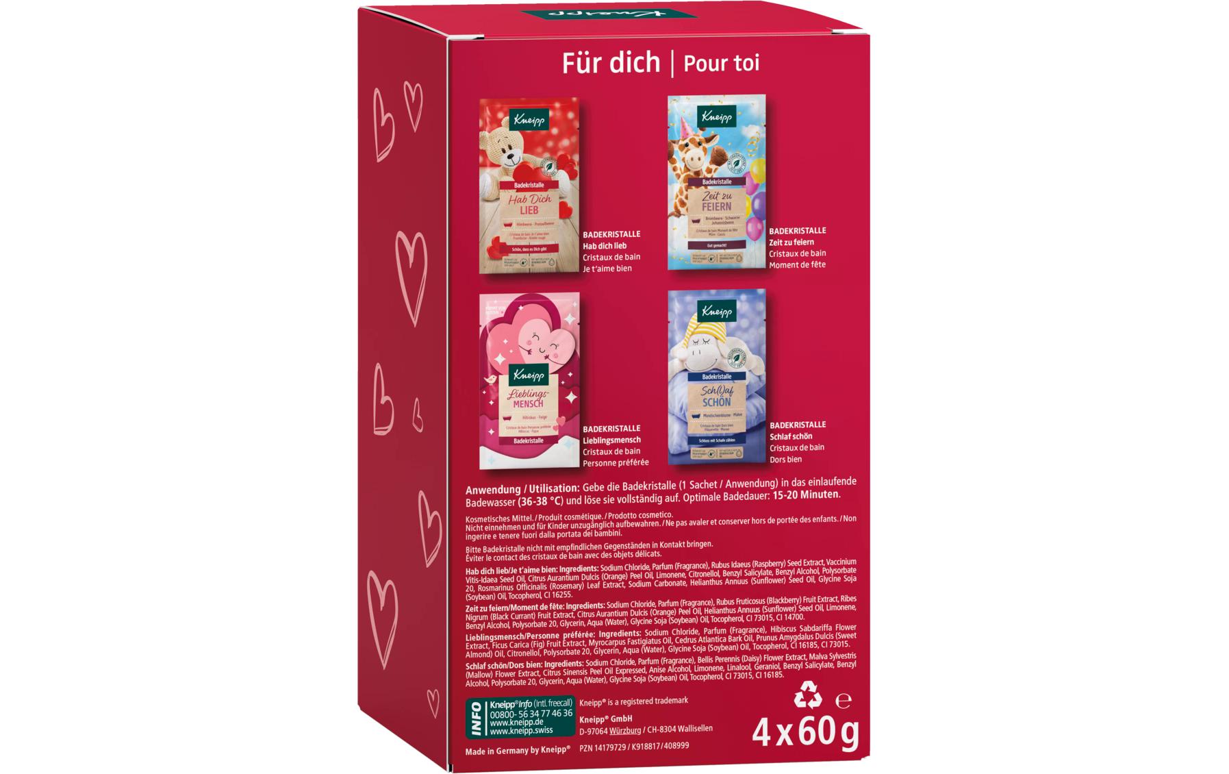 Geschenkset Badekristalle Für Dich 4-teiligEntspannendes Pflegeset mit ätherischen Ölen