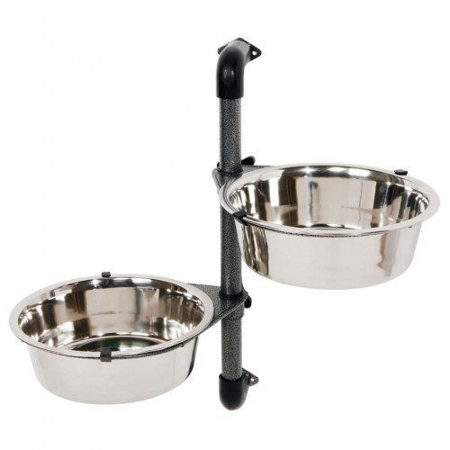 Comedouro elevado para cães com âncora, cinza