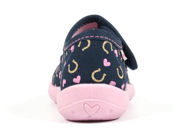 Richter Hausschuh  Klettschuh, Kindergarten Schuh mit süssem Print