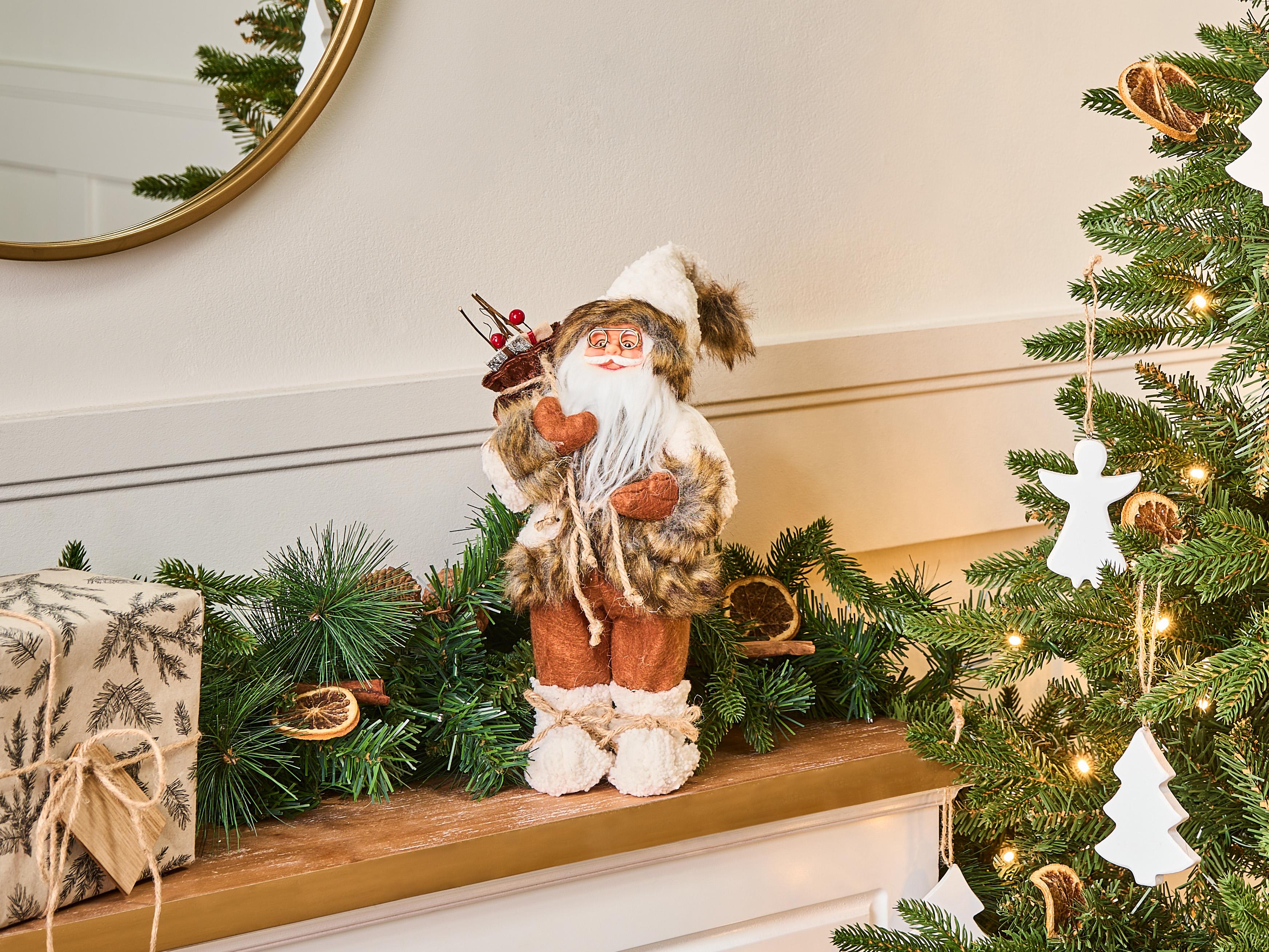 Kerstdecoratie SVARTEVATNET Kerstman 37 cm Bruin/wit