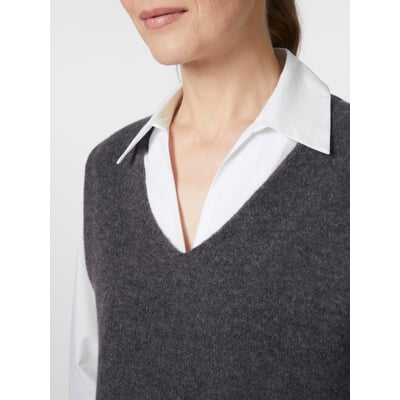 Damen-Strickpullunder, Grau